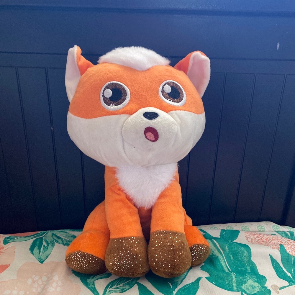 Surprised orange fox fluffy plushy cute